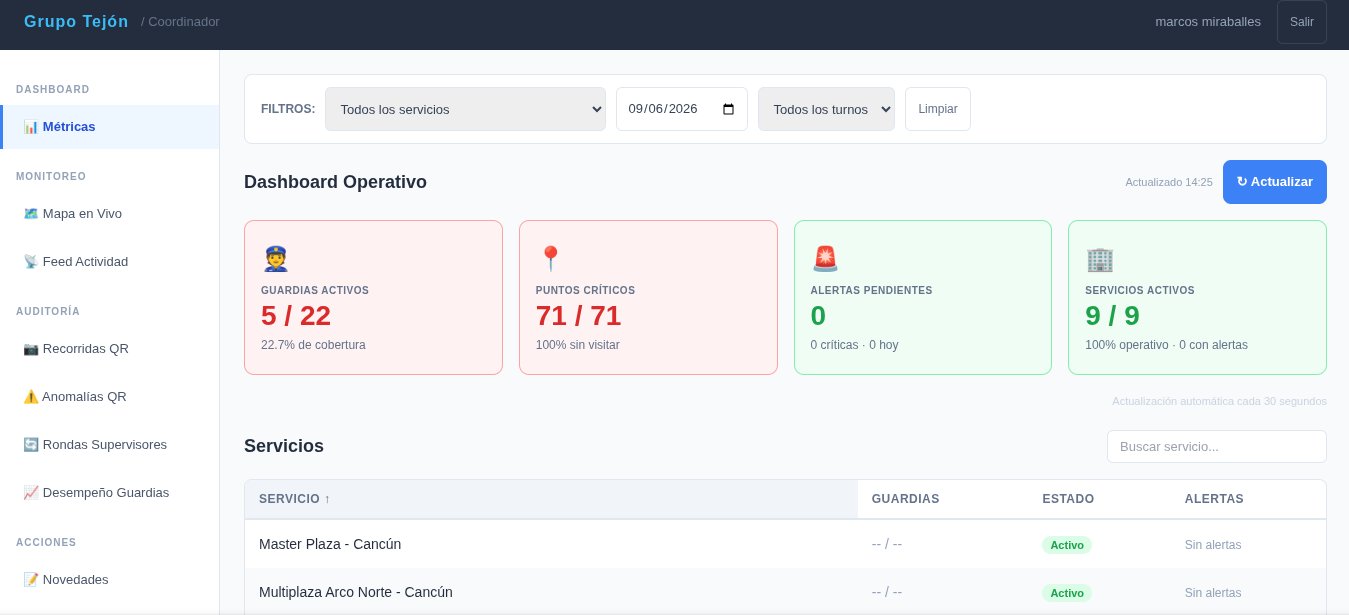 Acrux 360 — Control operativo seguridad y limpieza